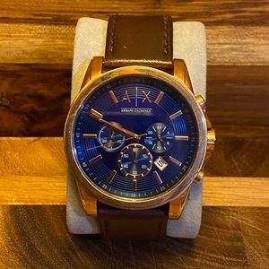 Armani Exchange Chronograph Brown Leather Watch